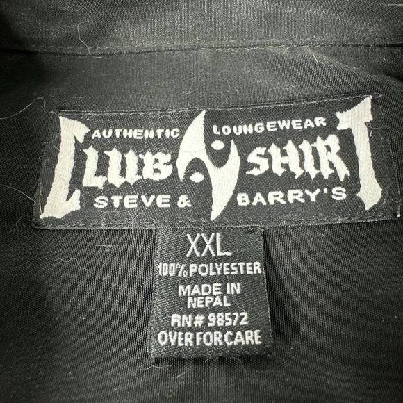Steve & Barry's Club Shirt Casual Button Down Black Dragon Y2K Tattoo Mens 2X - Picture 3 of 9